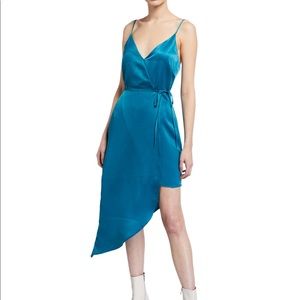NWT BCBGENERATION BLUE ASYMMETRICAL SATIN DRESS